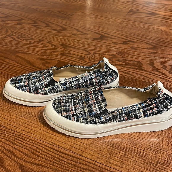 RON WHITE Sha-Nell TWEED boucle SLIP ON SNEAKER CUSHIONED COMFORT 37 1/2 - Picture 2 of 16